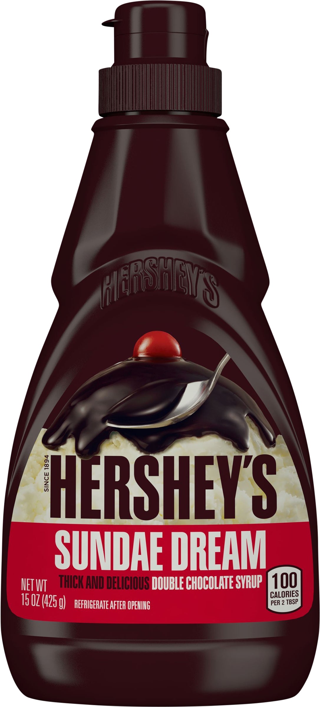 HERSHEY'S Sundae Dream Double Chocolate Syrup, Dessert, 15 oz, Bottle