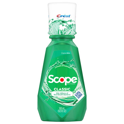 Crest Scope Classic Mouthwash, Original Mint, 500mL