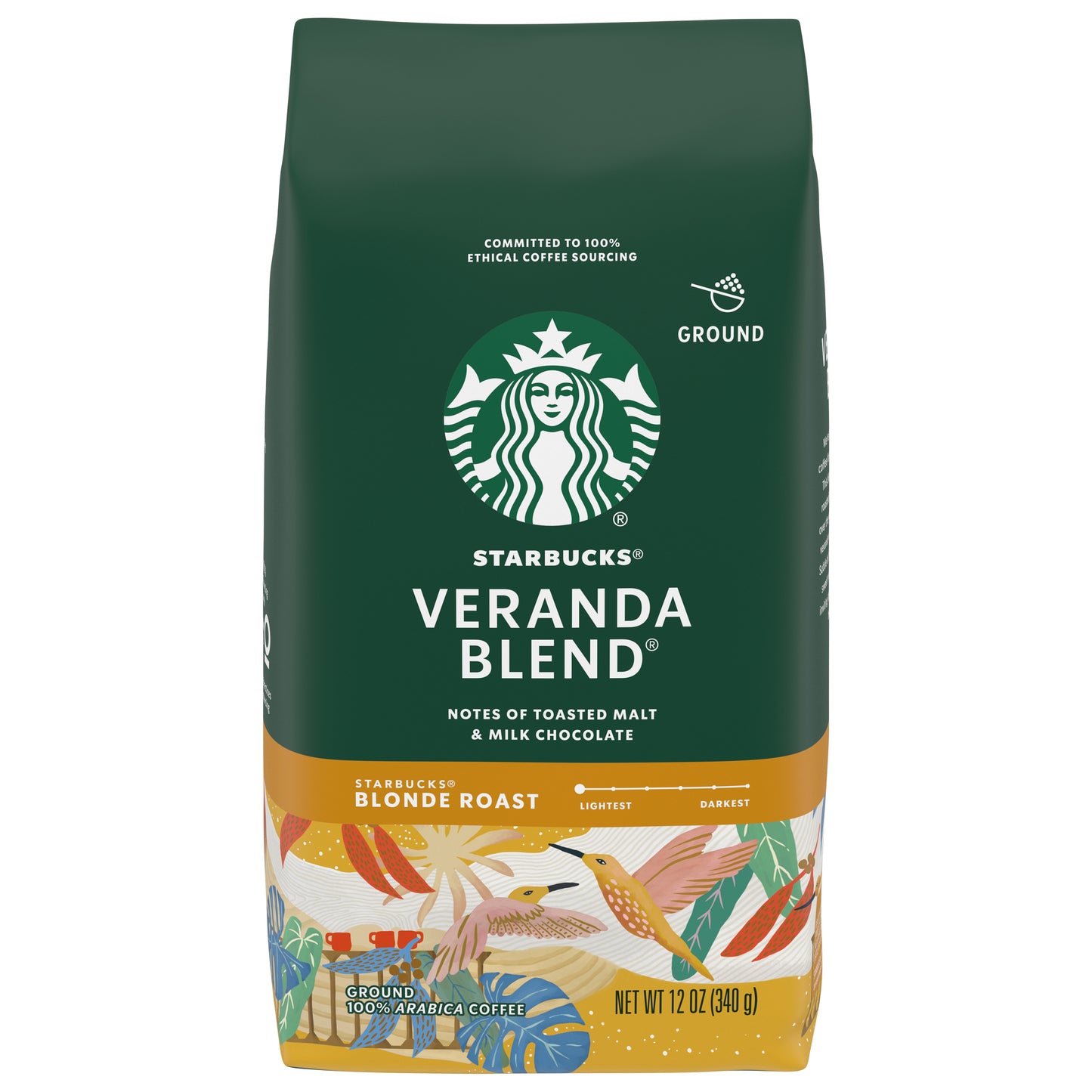 Starbucks Ground Blonde Roast Veranda Blend Coffee 12 oz