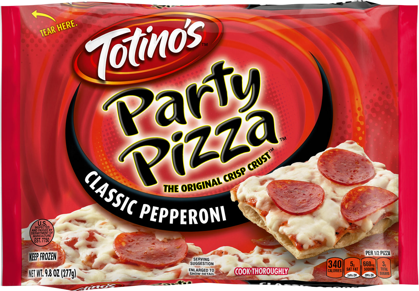 Totino's Party Pizza, Classic Pepperoni, 9.8 oz (frozen)