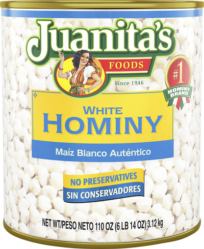 Juanita's White Hominy 110 oz