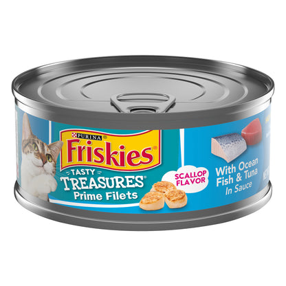 Purina Friskies Pate Tasty Treasures With Ocean Fish & Tuna And Scallop Flavor - 5.5 Oz