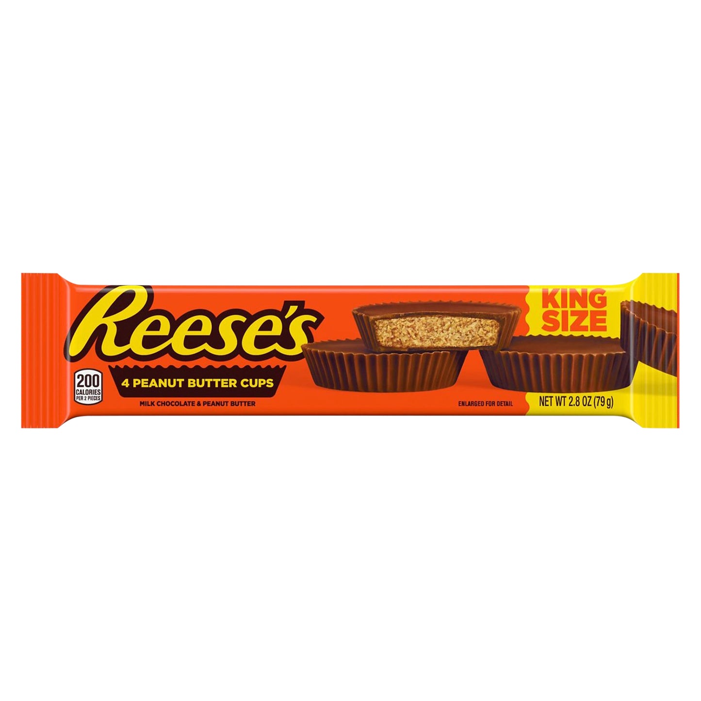 REESE'S Milk Chocolate Peanut Butter King Size Cups Candy, Individually Wrapped, 2.8 oz, Pack