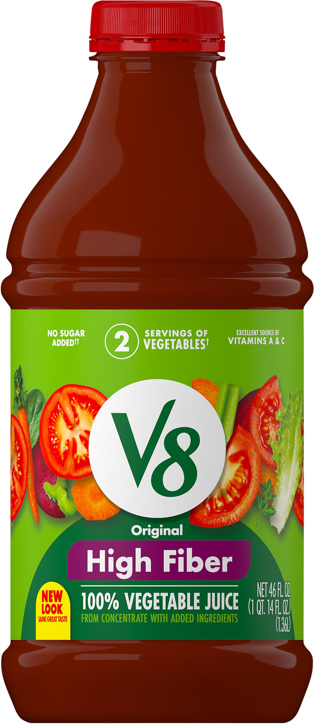 V8 High Fiber Original 100% Vegetable Juice 46 fl oz
