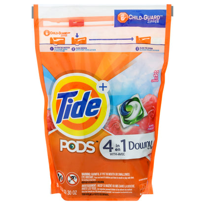 Tide + Pods Pacs 4 in 1 with Downy April Fresh Detergent 32 ea