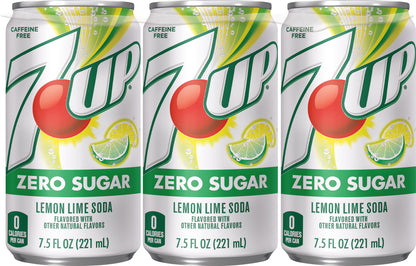 7-Up Zero Sugar Lemon Lime Soda 6-7.5 fl oz Can