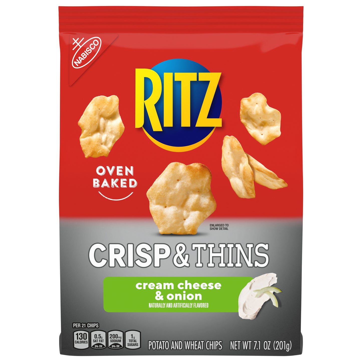 Ritz Crisp & Thins Cream Cheese & Onion Potato and Wheat Chips 7.1 oz