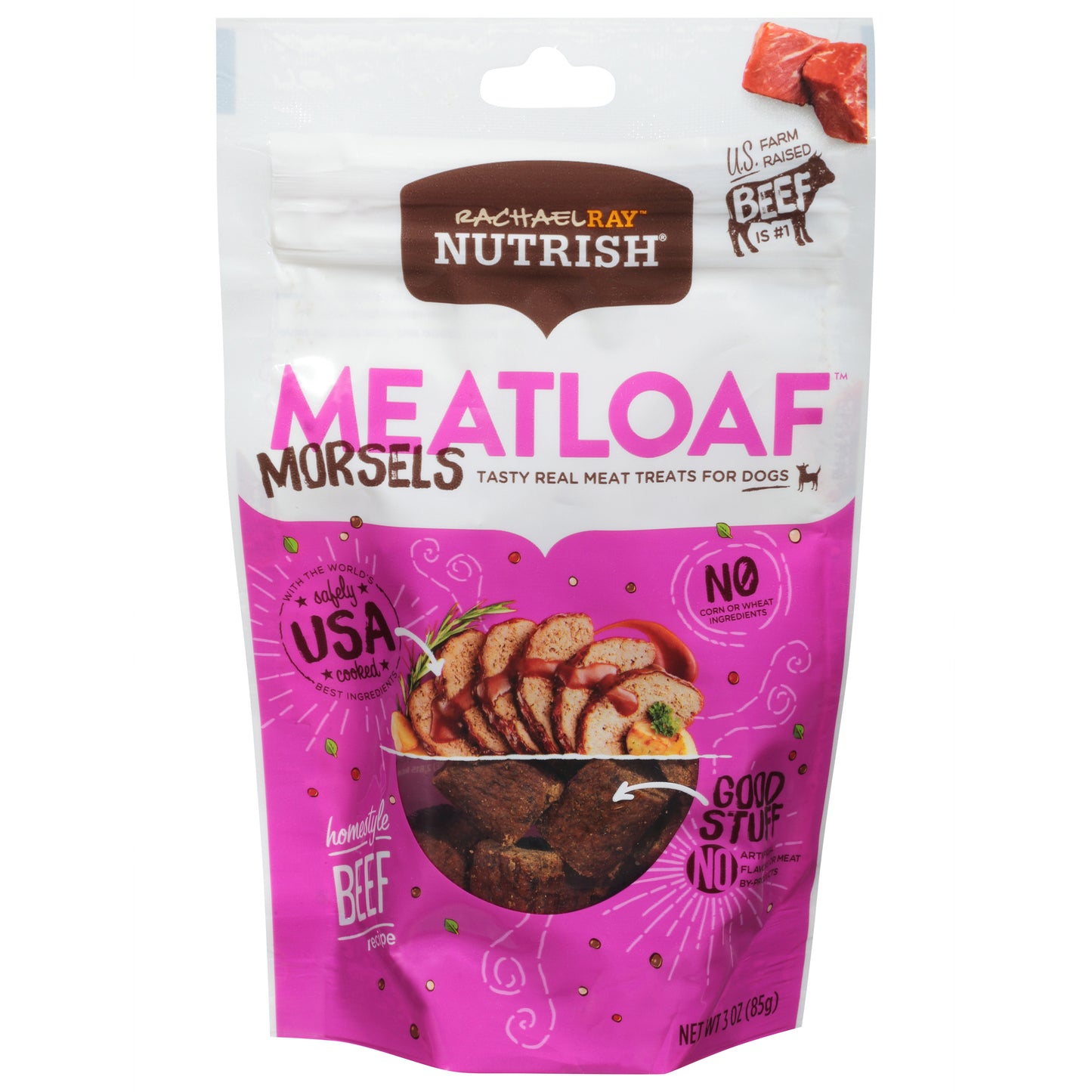 Rachael Ray Nutrish Meatloaf Morsels Homestyle Beef Recipe Treats for Dogs 3 oz