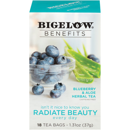 Bigelow® Benefits Blueberry & Aloe Herbal Tea 18 ct Tea Bags 1.31 oz. Box