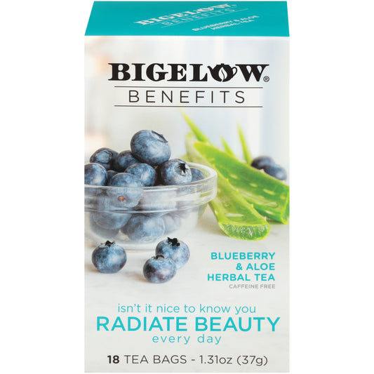 Bigelow® Benefits Blueberry & Aloe Herbal Tea 18 ct Tea Bags 1.31 oz. Box