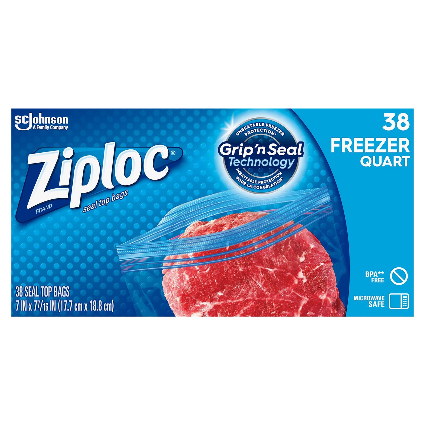 Ziploc Freezer Quart Seal Top Bags 38 ea