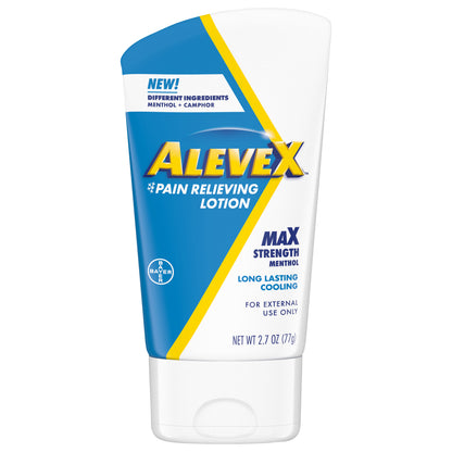 Alevex Max Strength Menthol Pain Relieving Lotion 2.7 oz Tube