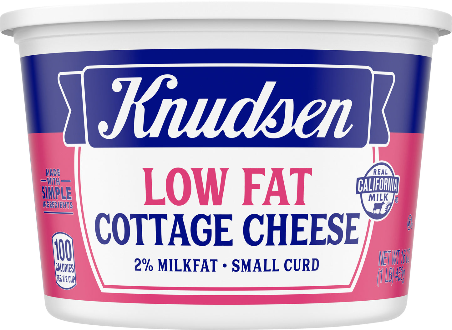 Knudsen Lowfat Small Curd 2% Milkfat Cottage Cheese 16 oz Cup\Tub
