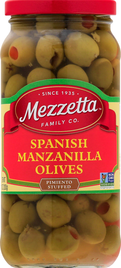 Mezzetta Pimento Stuffed Spanish Manzilla Olives 10 oz
