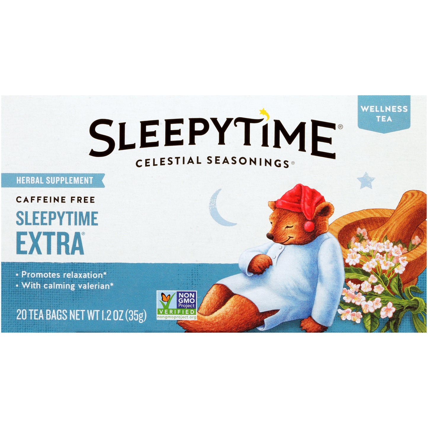 Celestial Seasonings® Sleepytime® Extra® Caffeine Free Herbal Supplement Tea Bags 20 ct Box