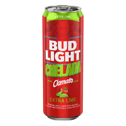 Bud Light Original Chelada Premium Light Lager Extra Lime Beer 25 oz