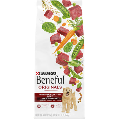 Purina Beneful Originals With Farm-Raised Beef, Real Meat Dog Food - 6.3 lb. Bag