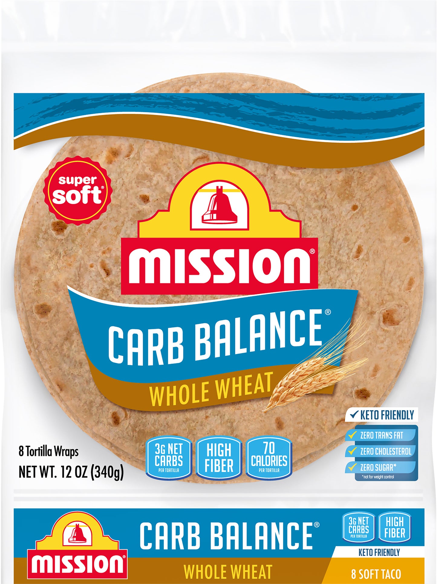 Mission Carb Balance Soft Taco Whole Wheat Tortillas, 8 Count
