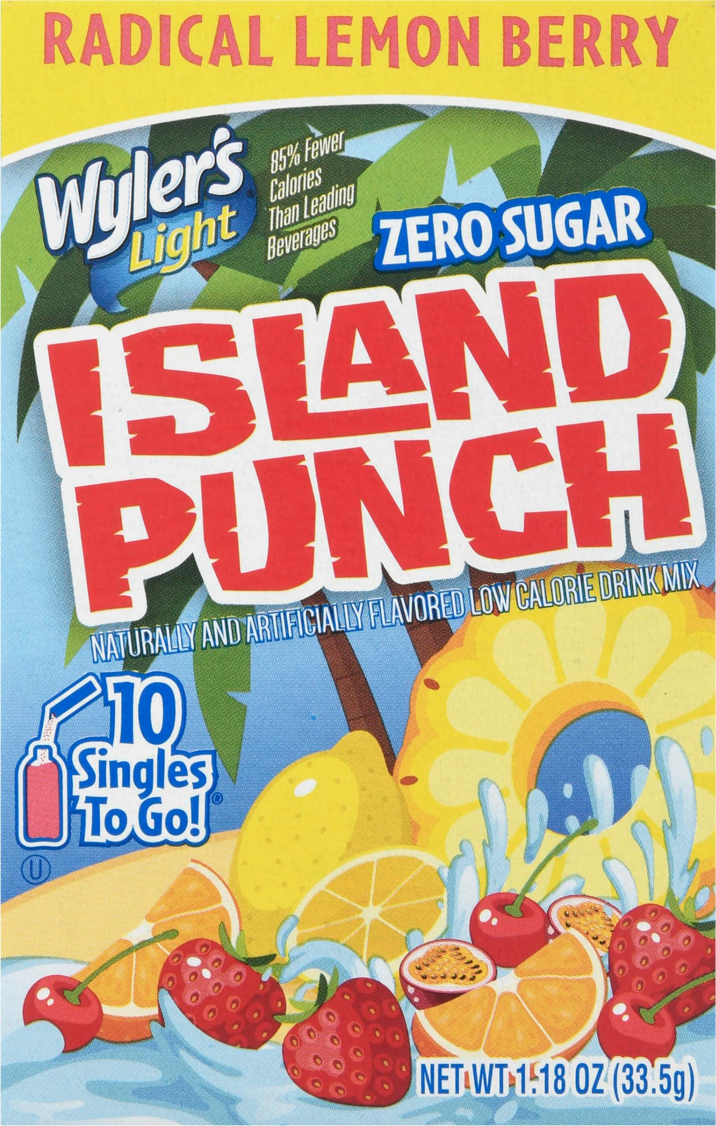 Wyler's Light Singles To Go Island Punch Radical Lemon Berry Drink Mix 10 ea