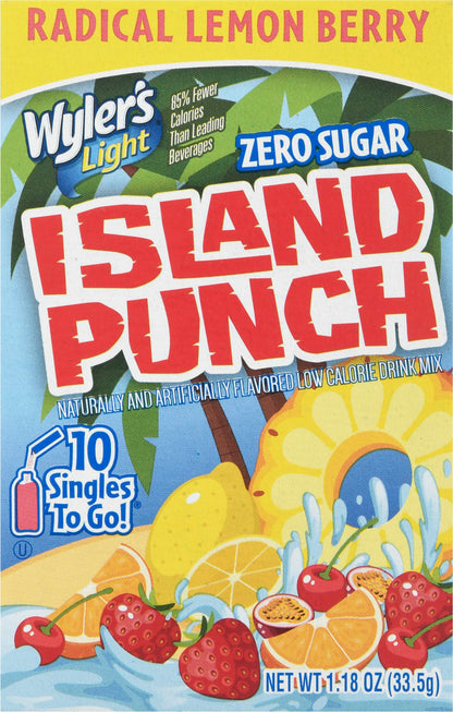Wyler's Light Singles To Go Island Punch Radical Lemon Berry Drink Mix 10 ea