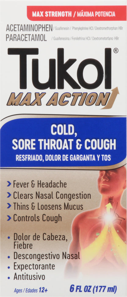 Tukol Max Action Max Strength Cold, Sore Throat & Cough 6 oz