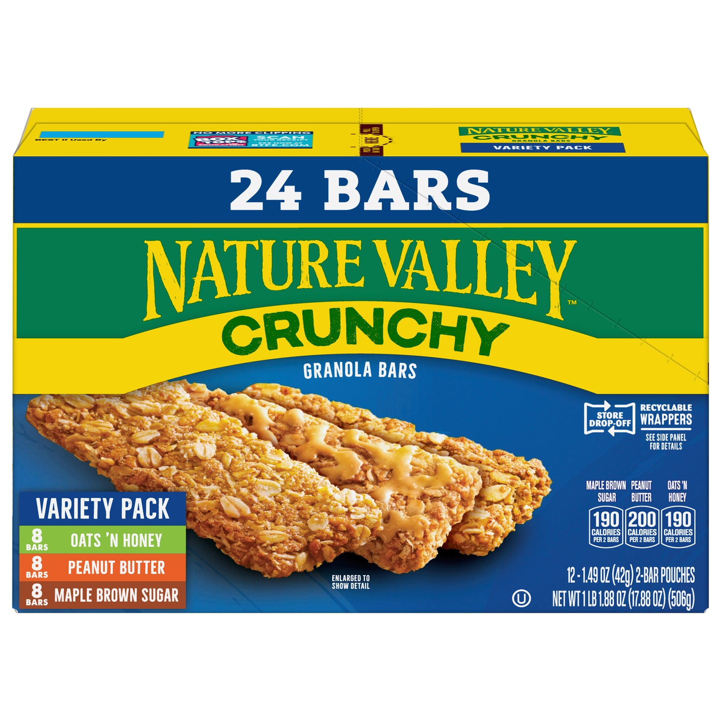 Nature Valley Crunchy Granola Bar, Variety Pack, 24 Bars, 17.88 oz