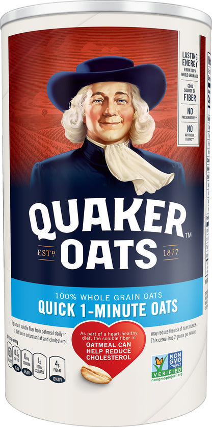 Quaker Oats Quick 1-Minute 100% Whole Grain Oats 18 oz