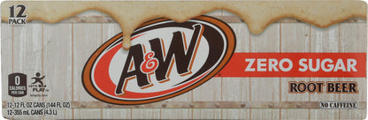 A&W Zero Sugar 12 Pack Root Beer 12 ea