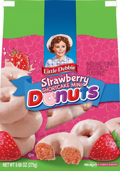 Snack Cakes, Little Debbie Family Pack Strawberry Shortcake Mini Donuts (bagged)