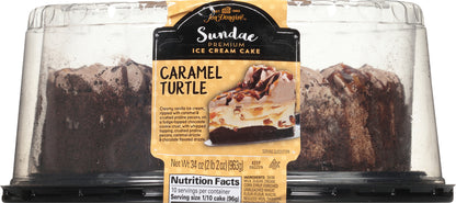 Jon Donaire™ Sundae Caramel Turtle Premium Ice Cream Cake 34 oz. Clamshell