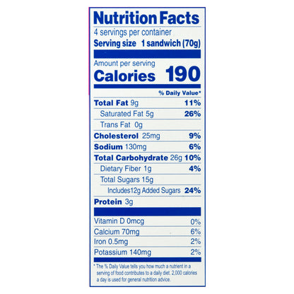 Baskin Robbins 4 Pack Chocolate Chip Ice Cream Sandwiches 4 ea