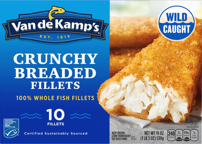 Van de Kamp's 100% Whole Crunchy Breaded Fish Fillets 10 ea