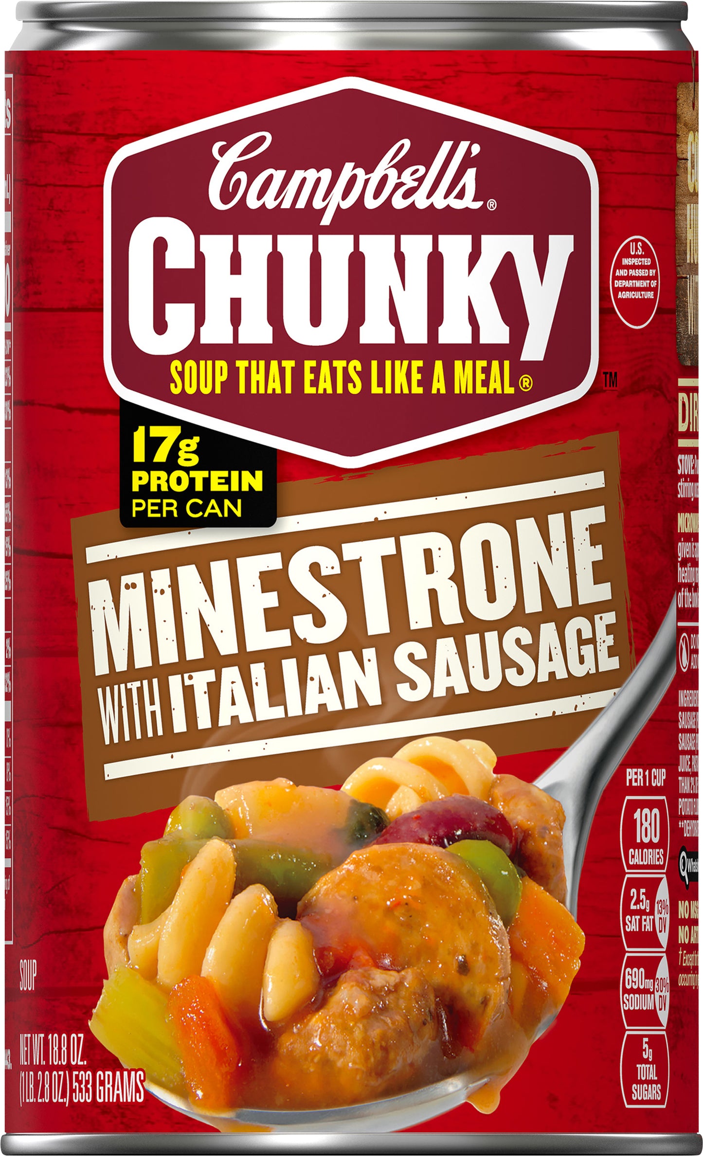 Campbell's Chunky Minestrone with Italian Sausage Soup 18.8 oz