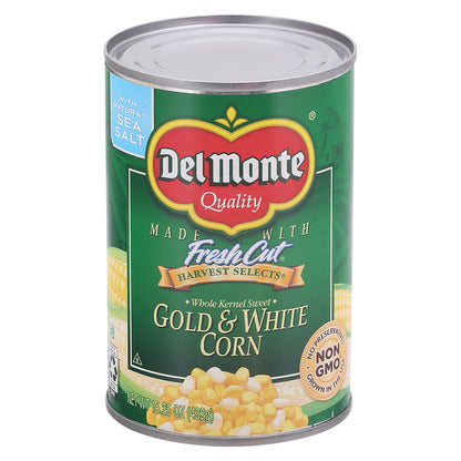 Del Monte Harvest Selects Whole Kernel Sweet Gold & White Corn 15.25 oz Can