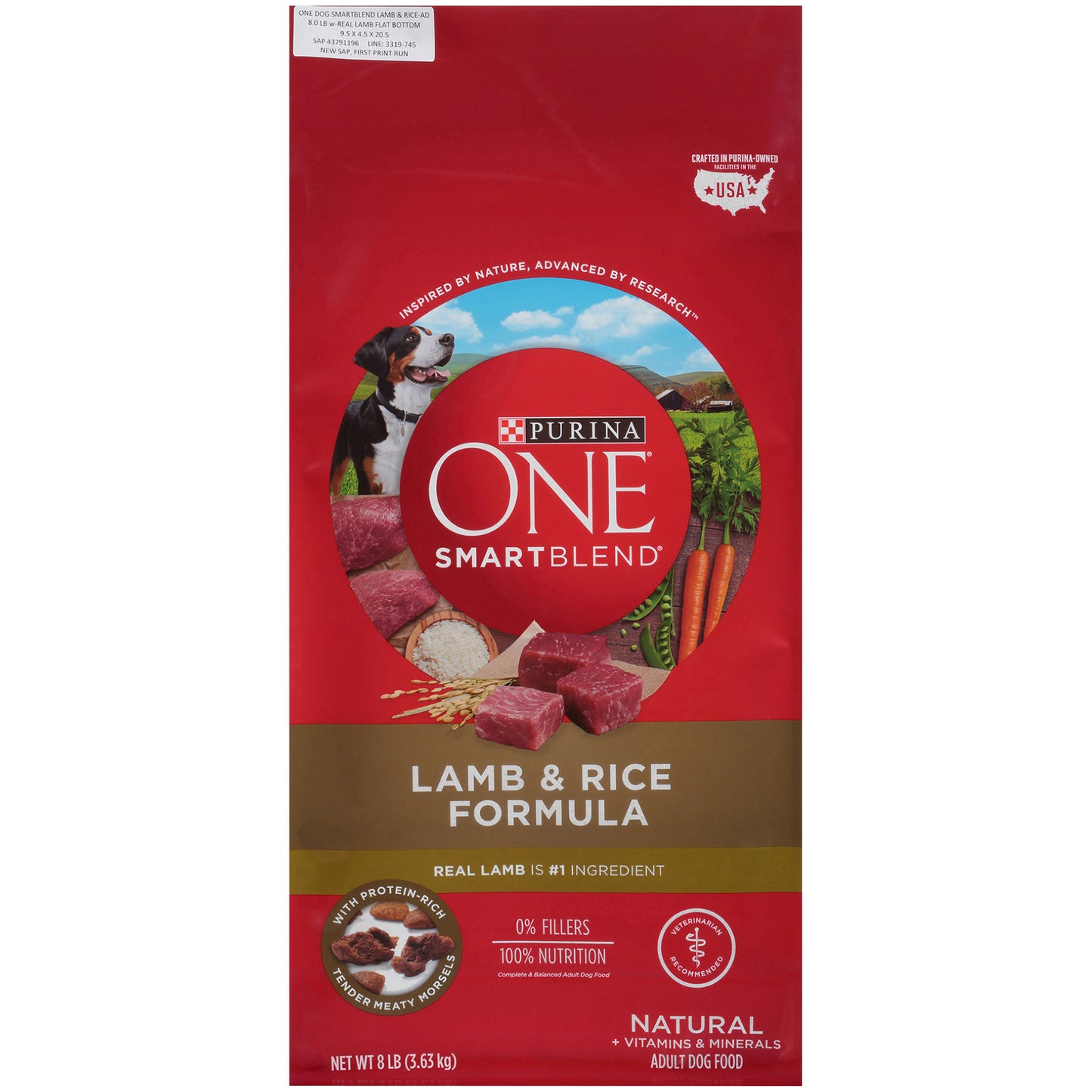 Purina ONE Natural Dry Dog Food, SmartBlend Lamb & Rice Formula - 8 lb. Bag