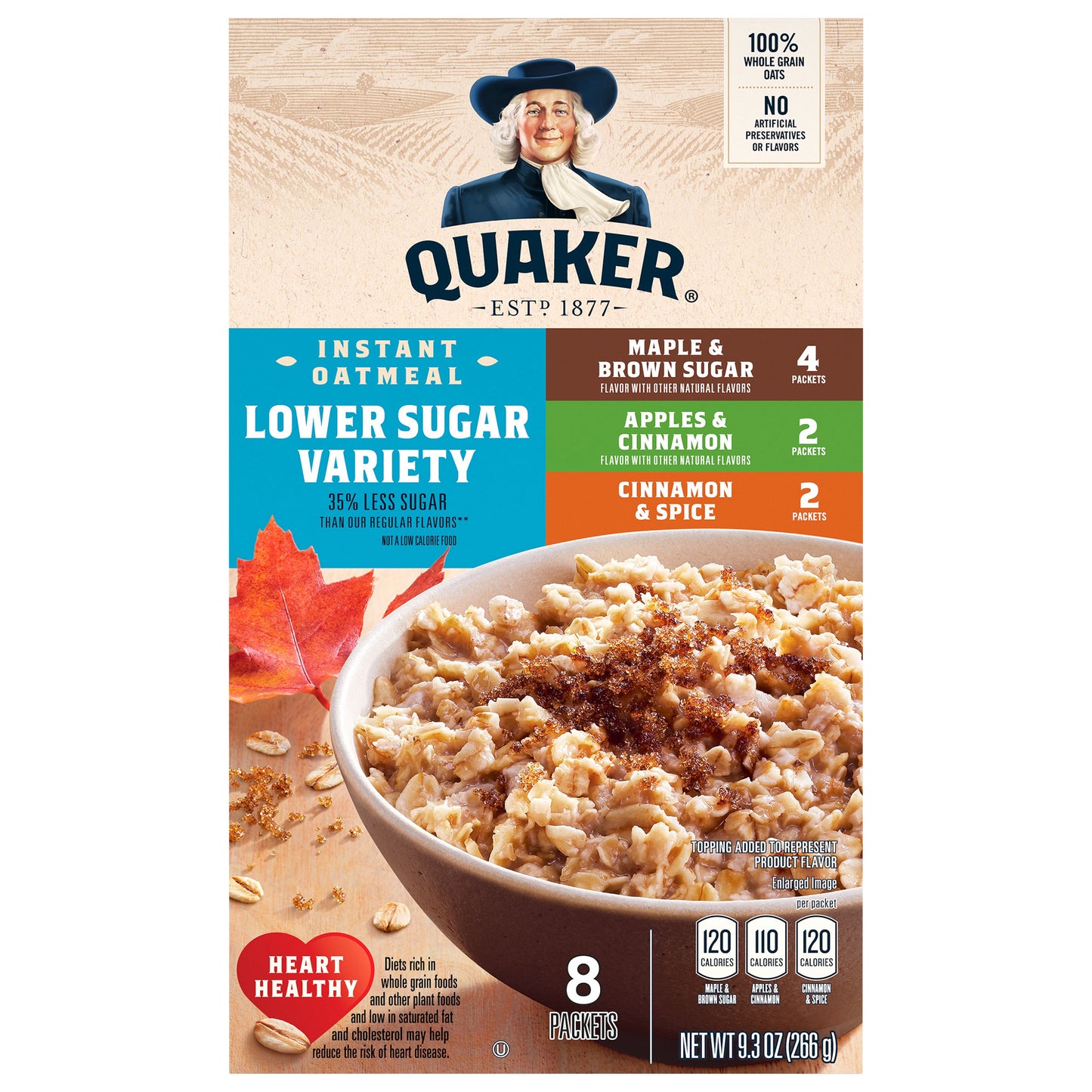 Quaker Lower Sugar Variety Instant Oatmeal 8 ea