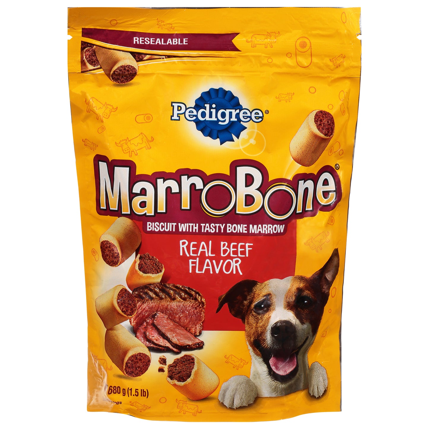 Pedigree MarroBone Real Beef Flavor Snack Food for Dogs 680 g