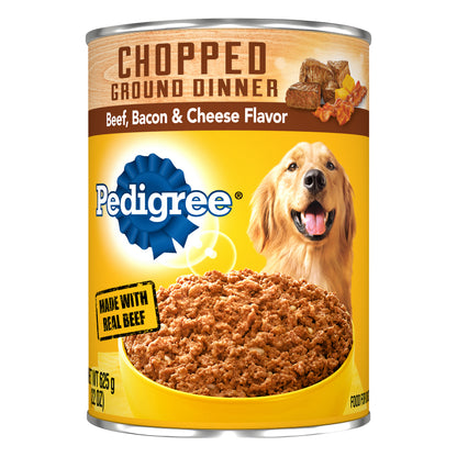 Pedigree Chopped Ground Dinner Beef, Bacon & Cheese Flavor Dog Food 625 g