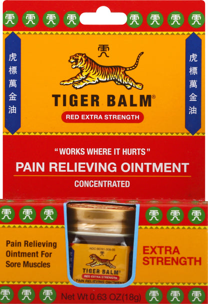 Tiger Balm Red Extra Strength Pain Relieving Ointment 0.63 oz