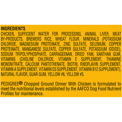 Pedigree Chopped Ground Dinner Chicken Dog Food 375 gr