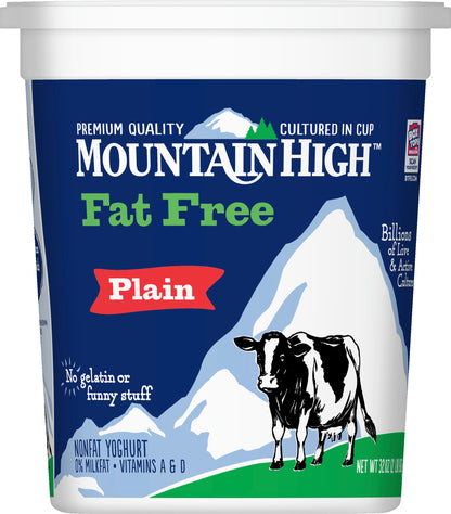 Mountain High Fat Free Plain Yoghurt 32 oz