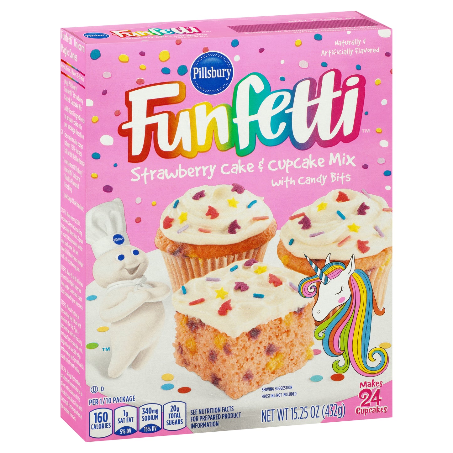 Pillsbury Funfetti Strawberry Cake & Cupcake Mix 15.25 oz