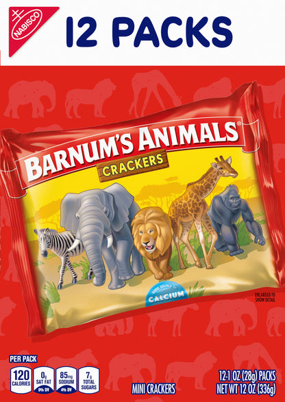 Barnum's Animals 12 Pack Mini Crackers 12 - 1 oz Packs