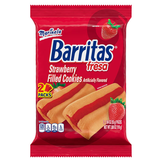 Marinela Barritas Fresa Strawberry Filled Cookie 3.88 Oz