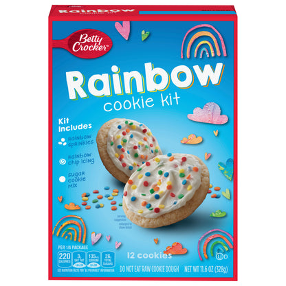 Betty Crocker Ready to Bake Rainbow Cookie Kit, 11.6 oz, 12 ct