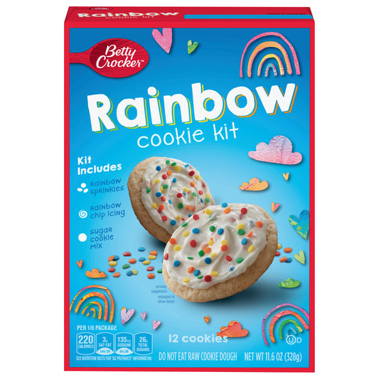 Betty Crocker Ready to Bake Rainbow Cookie Kit, 11.6 oz, 12 ct