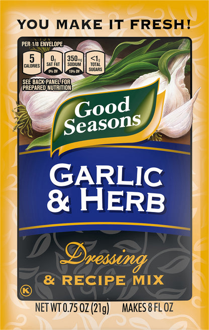 Good Seasons Garlic & Herb Dry Salad Dressing and Recipe Mix, .75 oz Packet