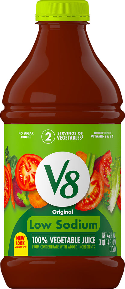 V8 Low Sodium Original 100% Vegetable Juice 46 fl oz