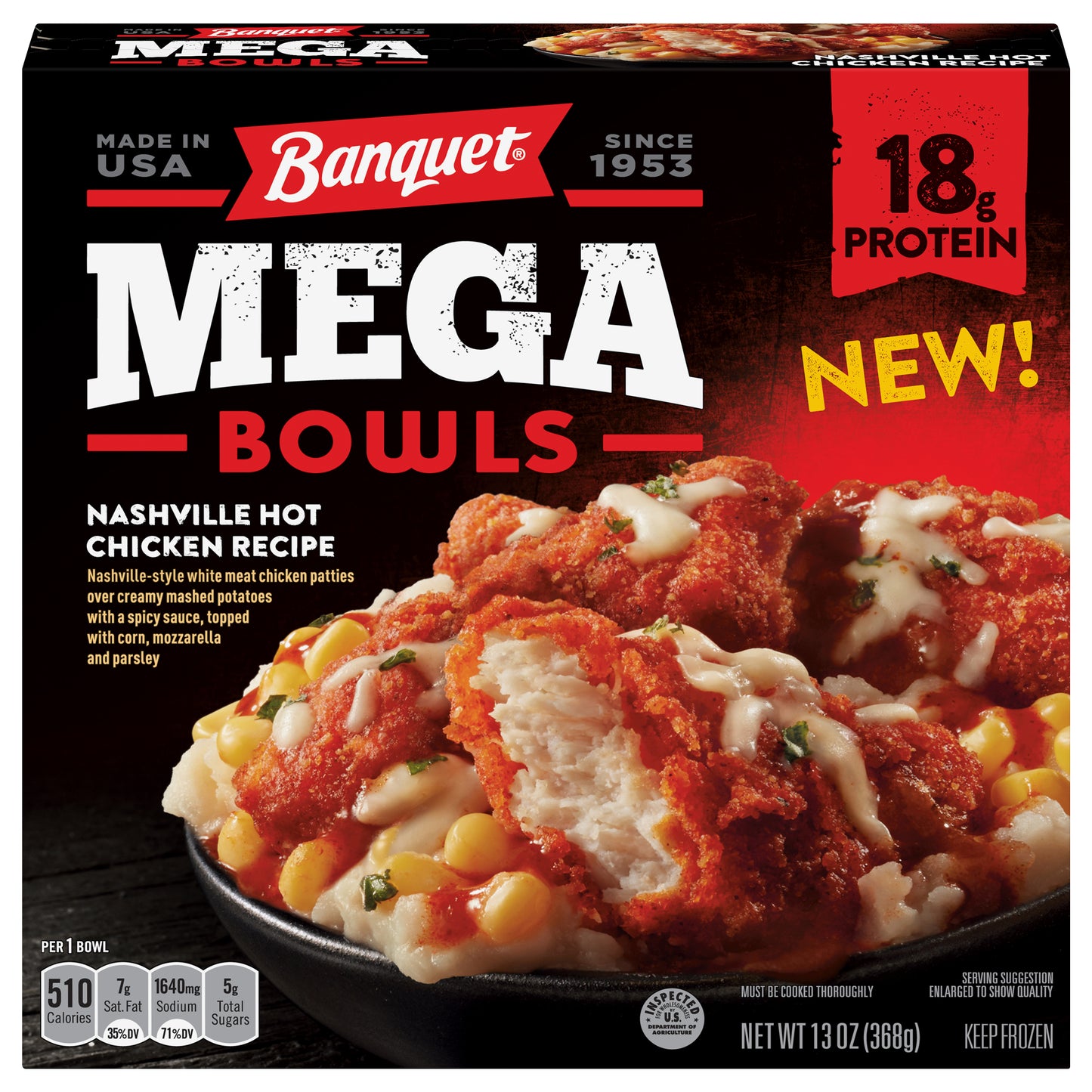 Banquet Mega Nashville Hot Chicken Recipe Bowls 13 oz