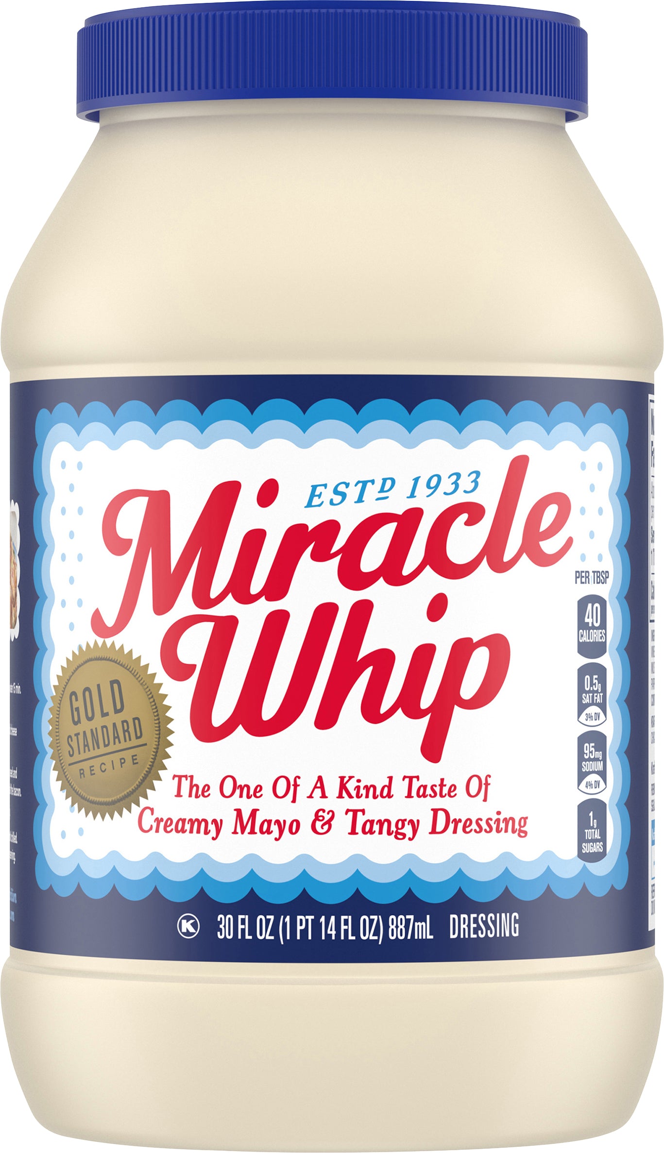 Miracle Whip Original Dressing, 30 fl oz Jar
